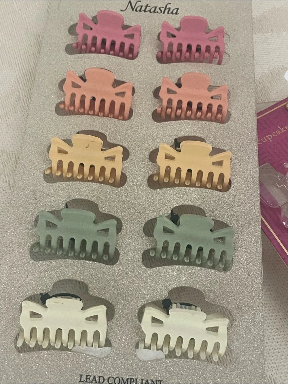 Natasha Pastel Mini Hair Claw Set - Multicolor and Buttefly Clip Set